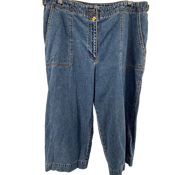 Lauren Jeans Co Ralph Lauren women's cropped denim jeans wide Cropped *flaws* - Picture 1 of 10